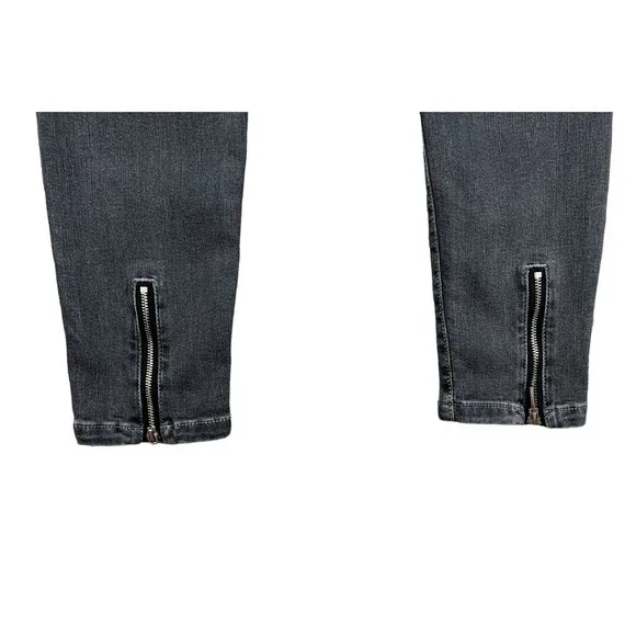 HUGO Hugo Boss Jeans Women's Size 26 Low Rise Skinny w Zip Ankle Gray Denim - Picture 5 of 11
